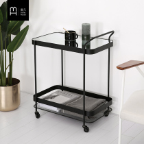 McFan Nordic wrought iron storage dining car family movable tea trolley simple restaurant sideboard wine truck