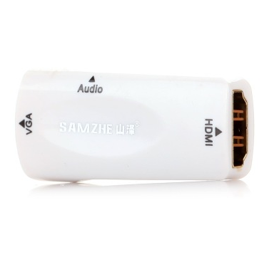 Shanze ZJT-710 HDMI master to VGA master audio HD converter head gold plated white