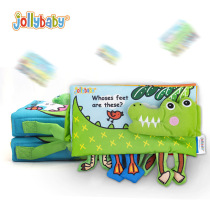 jollybaby baby early education Crocodile cloth book Animal feet Ah cloth book tear not rotten animal three-dimensional cloth book early education
