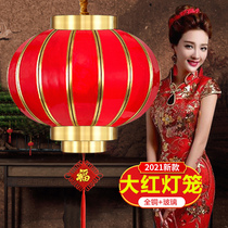 Solar door Home outdoor waterproof balcony Chinese festive housewarming sunscreen Red chandelier Chinese style lantern
