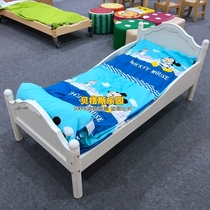 White Noble European bed kindergarten childrens special lunch bed parent-child Garden single bed lacquered solid wood bed