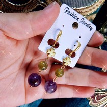 Design service natural purple Ghost high quality green pomegranate gold earrings custom live room to buy friends