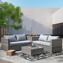 Outdoor sofa sunscreen waterproof leisure living room balcony outdoor courtyard coffee table three-person rattan furniture homestay Vine Chair