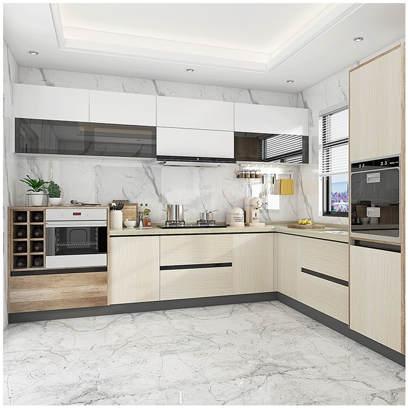 Europa Kitchen Customized Kitchen Overall Household Quartz Stone Countertop Kitchen Cabinet Open Clean 9999 Yuan Package Promotion