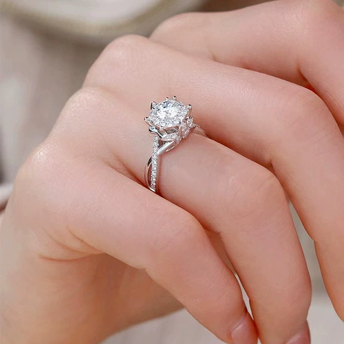Алмаз, кольцо с драгоценными камнями, золото 750 пробы, один карат, с сертификатом GIA