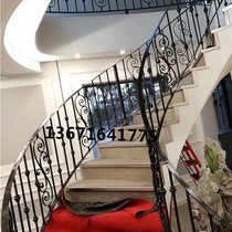 Shanghai European-style wrought iron rotating stairs Wrought iron stair handrail professional custom outdoor rotating stairs hot galvanized