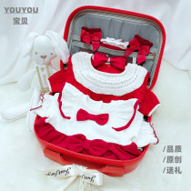 Fall winter new newborn baby girl clothes set gift gift box full moon 100 days one year old gift box
