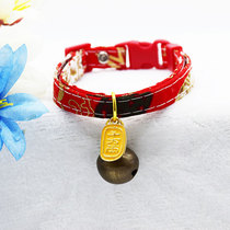 Pet dog cat gold gradient adjustable copper bell fortune tens of thousands of two collars decorative puppies