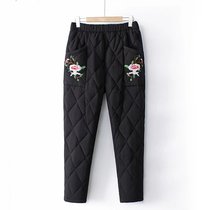 Mother winter plus velvet padded cotton pants female middle-aged and old size high waist outside wear 200kg cotton cotton warm grandma pants