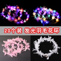 Feather deer party event props New luminous wreath headdress horn hair band New Year Children dress up bar gift