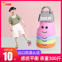 Children stepping on stilts Kindergarten sensory integration equipment Household children balance board wood vestibule training Outdoor sports toys