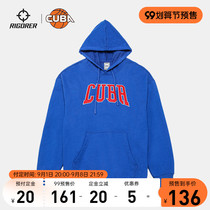 Quasi 2021 New CUBA letter embroidered basketball running training Sports big pocket casual hooded sweater