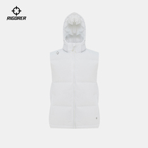 Prospective 2022 new down jacket vest male and female basketball sports warm windproof white duck down detachable hooded vest