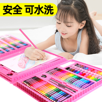 Watercolor pen set Safe and non-toxic washable childrens brush Kindergarten color pen color water-soluble color pen Art primary school drawing tools Baby crayon soft head Watercolor painting color pen