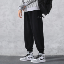 Sports Pants Mens Autumn Winter Loose Casual Long Pants Bunches Pants Fall Tide Cards Pants Cotton gush thicken sweatpants