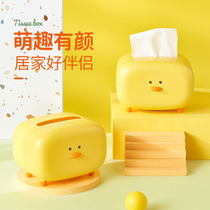 Cute tissue box bedroom cartoon plastic wall-mounted napkin storage box home creative living room drawing paper box