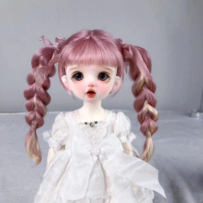 taobao agent [Awen] Awen BJD wig 6 -point card meat Russian combing horse -haired love double twist contrast