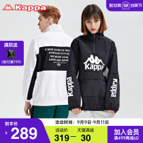 Kappa Kappa Kappa windbreaker 2021 new couple mens and womens woven coat half zipper jumper stitching sweater