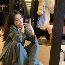 deepv vcruan pajamas female black technology hot card velvet sleep living home clothing soft skin-friendly can be worn outside