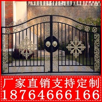 European-style iron gate courtyard door iron door villa door iron door wall galvanized double open anti-rust door