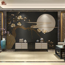 3d bamboo wood fiber integrated wall panel Net red TV background wall quick board decorative painting European style atmospheric bright wall panel