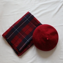 Wool Scarf Bailey Hat New Years Day Spring and Autumn Winter Two Pieces Women Christmas New Year Gift Red Joker Plaid