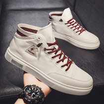 Tide brand 2021 mens shoes leisure in the fashion board shoes breathable canvas shoes mens high shoes trend