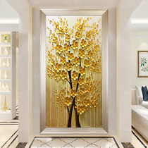 Hand-Painted Porch fortune tree modern simple wall decoration oil painting European living room vertical corridor aisle wall painting