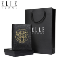 ELLE HOMME mens genuine leather cross-style tiger head wallet fashion business Multi-location ticket clip Tiger year gift leather clip