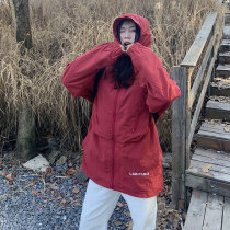 Where is the orange tree outdoor mountaineering sun protection jacket female spring and autumn loose American functional red hooded jacket