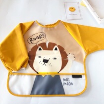Korean version of men and women long sleeve gown cartoon Baby Disposable bib waterproof anti-dirty baby anti-dressing Cotton