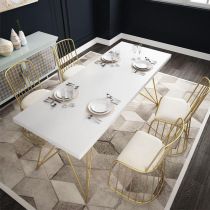 White Pu paint four-person outdoor table and chair set factory direct sale Nordic small apartment living room household solid wood meal