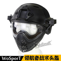 Outdoor military fans tactical simple loading and unloading mask one helmet WST pilot camouflage protection lens riding helmet