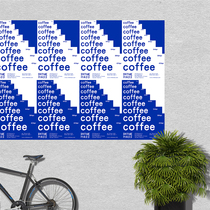 COFFEE Korea Klein blue Net Red Cafe Wall sticker model photo props self-adhesive poster sticker