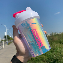 Knottland Rainbow shaker cup Milkshake cup Mixing ball shaker powder cup Sports fitness protein powder water cup scale