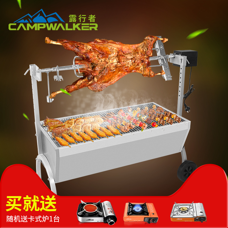Fully automatic lamb leg roasting oven roasting suckling pig charcoal domestic commercial barbecue grill