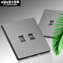 NVC lighting Gray network cable telephone line panel socket Network phone panel two-in-one interface rj45 socket