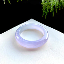 Natural Myanmar old pit A goods jade bracelet round thick bottom ice species floating flowers Violet jade bracelet Jade bracelet for women