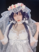 (Claw claw box)Blue route My wife wedding dress cos service customization