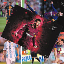 Messi poster student dormitory sticker bedroom hanging painting c Luo wall sticker super large football star surrounding mural