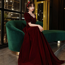 Large size toast service bride bride 2021 new fat mm thin winter long temperament dress 200 Jin increase cover meat