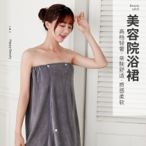 Beauty salon bandeau bath towel Cotton hospital bath skirt women can wear chest-wrapped sweat steam clothes Sauna yukata bathrobes do not lose hair