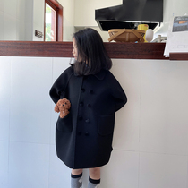 Girl Full Fleece Double Face Suede Coat 2021 Autumn Winter Korean Version Children Dress Thickened Warm Ocean Baby Fur Coats