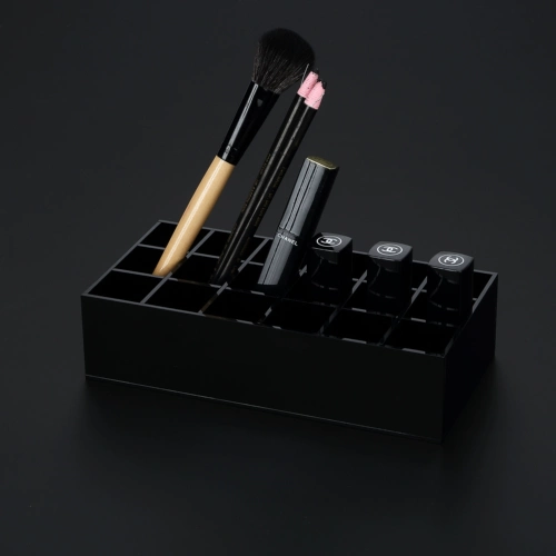 Черная акриловая косметическая настольная коробка для хранения для домашнего использования, щетка, помада, стенд