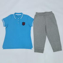 (Elementary School) Mens and womens general short-sleeved pants summer suit 15019 Songyong School Uniform Enterprise Store