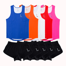Zero resistance sports training competition Track and field running fitness marathon vest shorts physical examination group purchase suit men and women