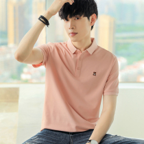 Bear embroidered polo shirt mens short sleeve T-shirt summer solid color collar mens solid color Paul shirt lapel shirt men