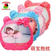 Thermal transfer new blue pink personality custom figure photo creative gift logo short plush adorable baby pillow head