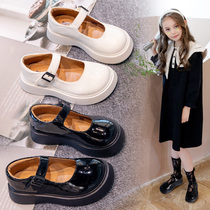Girls small leather shoes spring and autumn big children black high heel Princess Mary Jane British style childrens summer girls JK single shoes