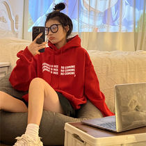 2022 Year of the Tiger Red Hat Letter Wei Yi Women's Spring New Loose Crewneck Jacket Women ins Tide